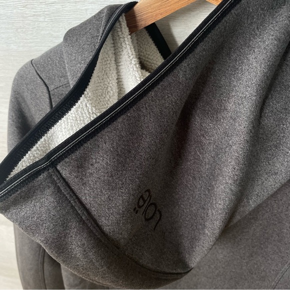 Lole Asymmetrical Zip Front Gray Fleece Light Hooded Jacket - Picture 11 of 15